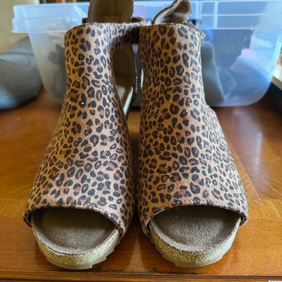 Womens Boutique by Corkys Sunburst Platform Comfort Wedges Leopard Print Size 9 - Picture 1 of 5